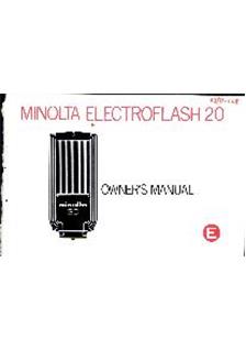 Minolta 20 manual. Camera Instructions.